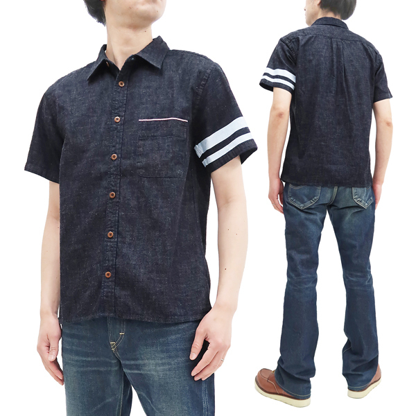 桃太郎ジーンズ シャツ デニムシャツ 06-112 メンズ 半袖シャツ GTB